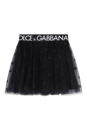 Kids Tulle DG-Print Mini Skirt